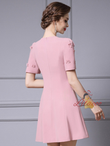 Red Short Sleeve Flower Mother Of The Bride Dress