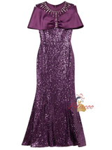 Gold Sequins Beading Crystal Mother Of The Bride Dress