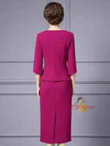 Burgundy Beading Appliques Mother Of The Bride Dress