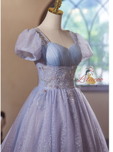 Light Purple Tulle Sequins Homecoming Dress