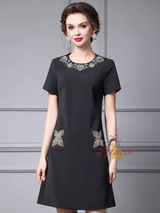 Red Short Sleeve Mother of the Bride Dress
