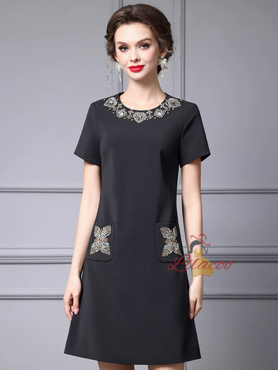 Red Short Sleeve Mother of the Bride Dress
