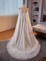 Loose White Straps Tulle Wedding Dress