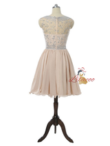 Champagne Chiffon Beading Crystal Homecoming Dress