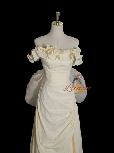 Light Champagne Strapless Wedding Dress