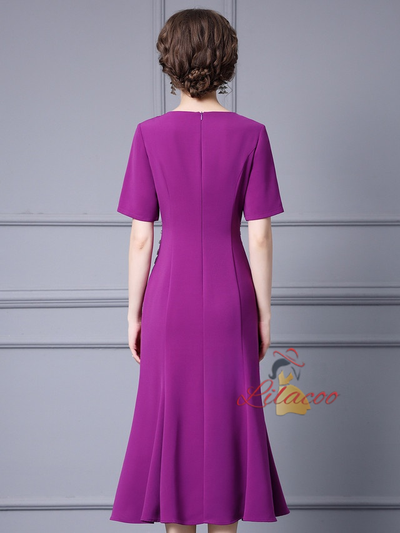 Red Short Sleeve Mother Of The Bride Dress