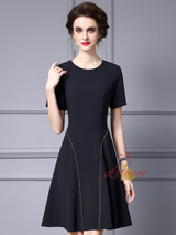 Black Short Sleeve Mother Of The Bride Dress