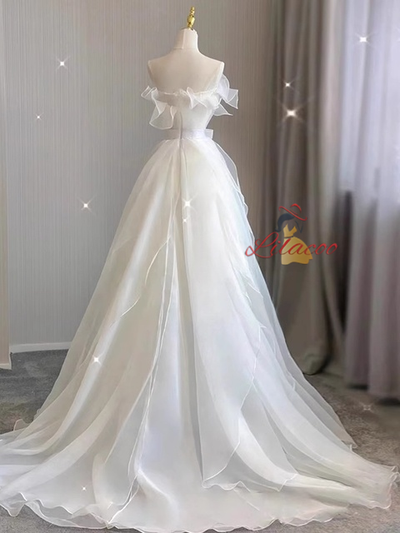Ivory Satin Tulle Wedding Dress