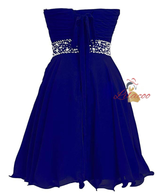 Royal Blue Beading Knee Length Homecoming Dress
