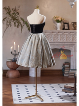A-Line Black Velvet Homecoming Dress