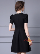 Black Short Sleeve Beading Mother Of The Bride Dress