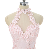 Pink Tulle 3D Flower Homecoming Dress
