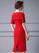 Black Square Neck Mother Of The Bride Dress