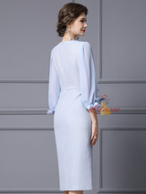 Light Blue Flower Mother Of The Bride Dress