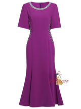 Red Short Sleeve Mother Of The Bride Dress