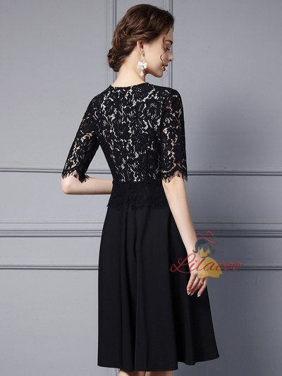 Black Lace Mother Of The Bride Dress