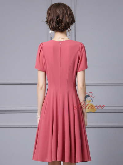 Brick-red V-neck Beading Mother Of The Bride Dress