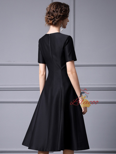 Red Satin Short Sleeve Mother Of The Bride Dress