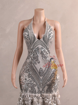 Silver Mermaid Sequins Prom Dress