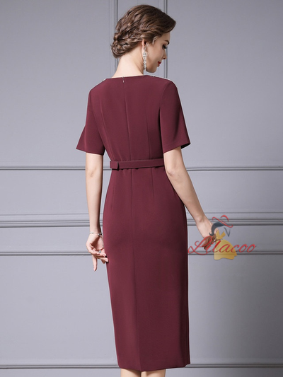 Burgundy Beading Mother Of The Bride Dress