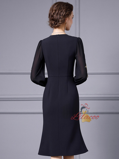 Black V-neck Beading Mother Of The Bride Dress