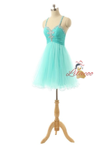 Straps Tulle Beading Homecoming Dress