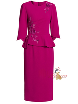 Burgundy Beading Appliques Mother Of The Bride Dress