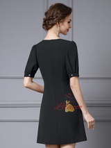Black Beading Mother of the Bride Dress
