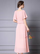 Chiffon Pleats Beading Mother Of The Bride Dress