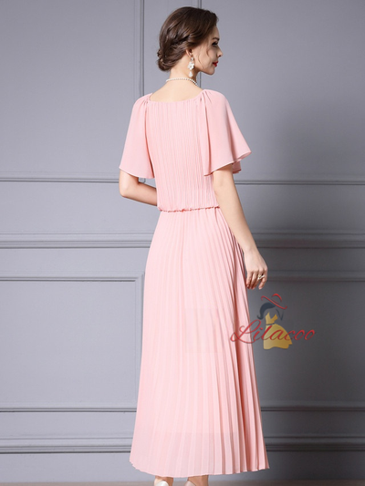 Chiffon Pleats Beading Mother Of The Bride Dress