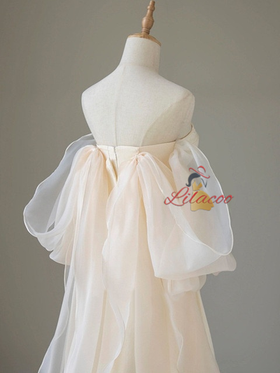 Ivory Strapless Pleats Wedding Dress