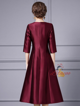 Fuchsia Satin Beading Mother Of The Bride Dress