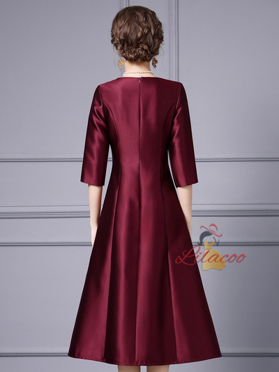 Fuchsia Satin Beading Mother Of The Bride Dress