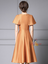 Caramel Satin Beading Mother of the Bride Dress