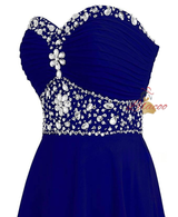 Royal Blue Beading Knee Length Homecoming Dress