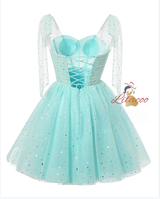Light Blue Tulle Sequins Homecoming Dress