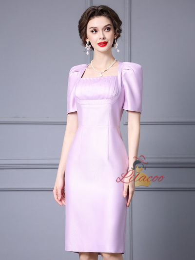 Red Satin Pleats Mother Of The Bride Dress