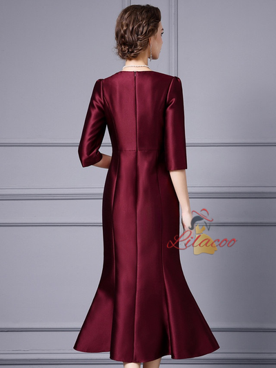 Champagne Satin Beading Mother Of The Bride Dress