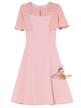 Pink Scoop Neck Beading Mother Of The Bride Dress