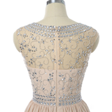 Champagne Chiffon Beading Crystal Homecoming Dress