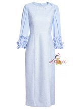 Light Blue Flower Mother Of The Bride Dress