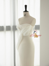 White Mermaid Strapless Wedding Dress