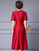 Satin Short Sleeve Mother Of The Bride Dress