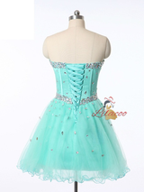 Tulle Strapless Beading Crystal Homecoming Dress