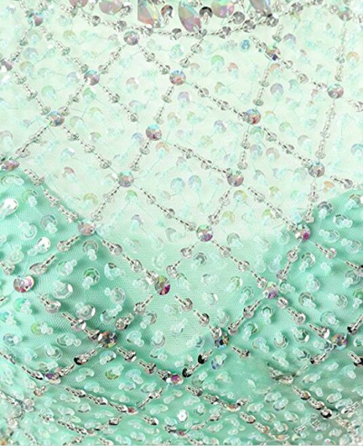 Green Tulle Two Piece Beading Homecoming Dress