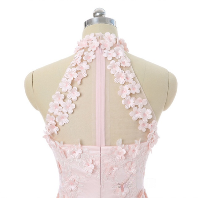 Pink Tulle 3D Flower Homecoming Dress