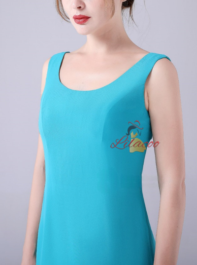 Blue Chiffon Mother Of The Bride Dress With Coat