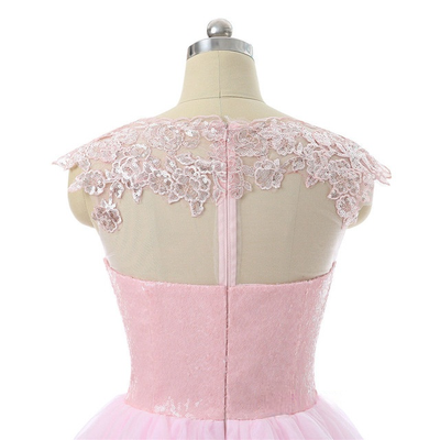 Pink Tulle Sequins Backless Homecoming Dress