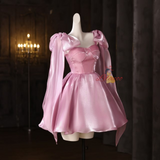Pink Straps Beading Homecoming Dress