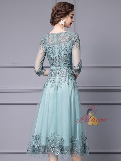 Pink Tulle Lace Beading Mother Of The Bride Dress
